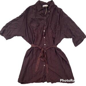 Nation LTD NWT Brown Button Down Shirt Dress L